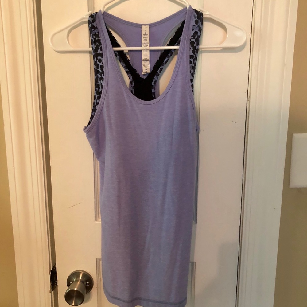 LuluLemon purple tank with built in leopard bra💜